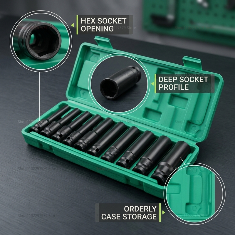 10pcs Socket Wrench Set 8-24mm - огляд і ціна Hand Tools In Workshop